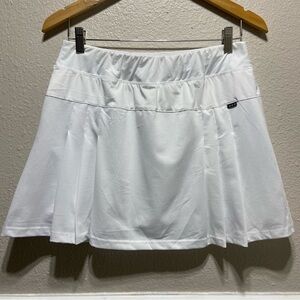 XIDIDA White Mini Skort Skirt Size Medium Pleated Athletic Tennis Golf